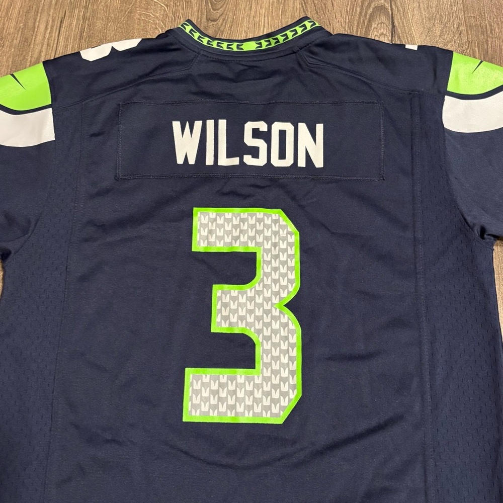 NFL Nike On Field Russell Wilson #3 Seattle Seahawks Youth Large Game Jersey - Picture 8 of 10
